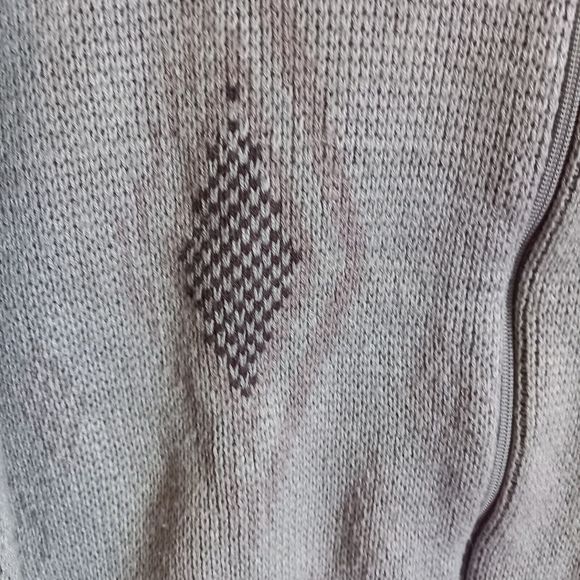 Size 46-48 PittoPit 25¾ Vintage Di Marco Zip Up Patterned Cardigan - Picture 3 of 6